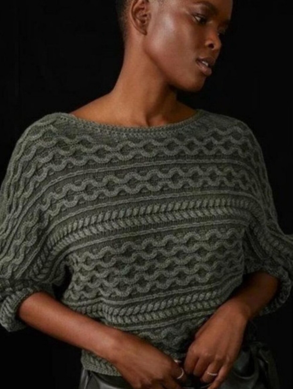 Anthropologie Cable-Knit Boatneck Sweater